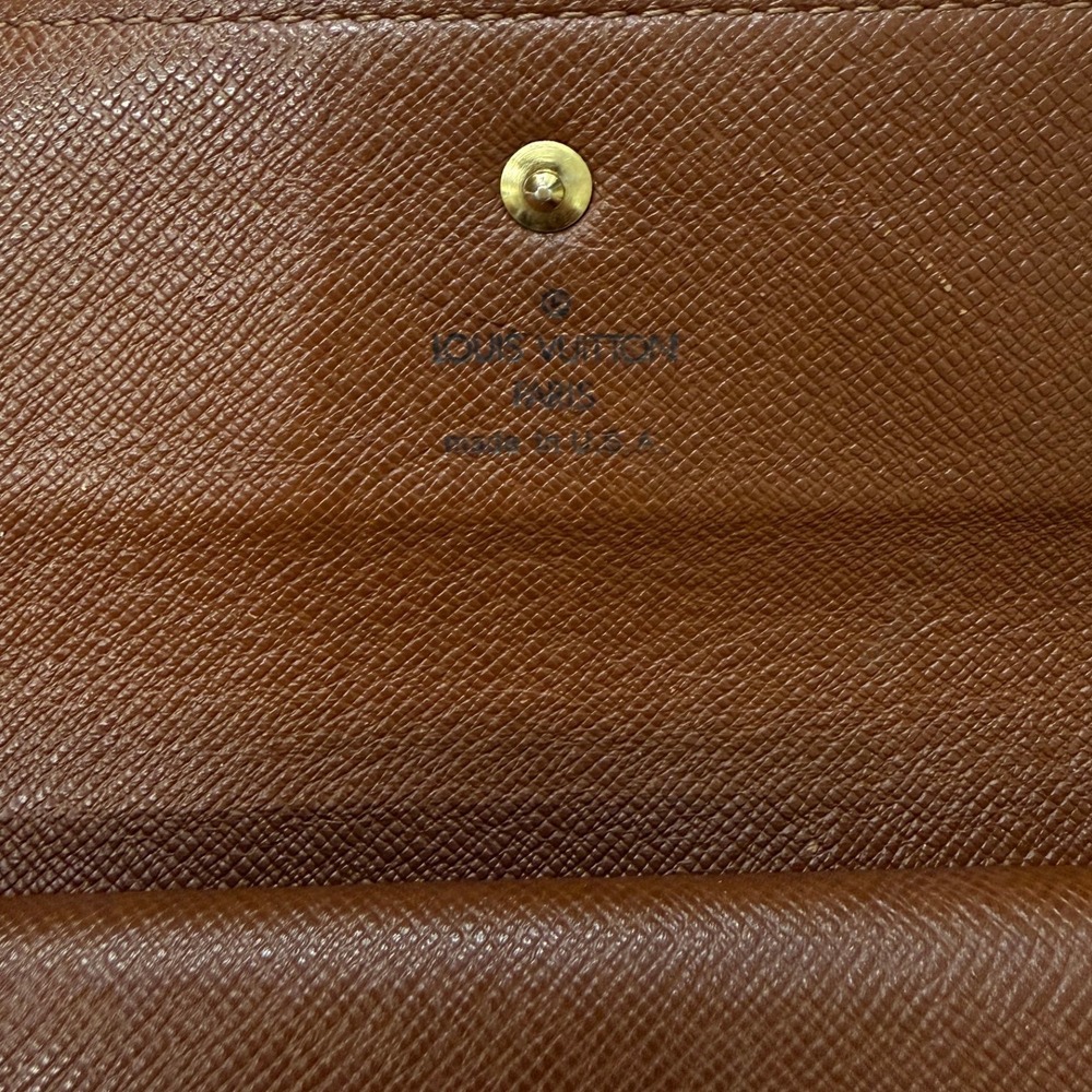 Louis Vuitton Sarah Wallet Monogram Canvas Portefeuille Long Brown Envelope‎ - Picture 4 of 6